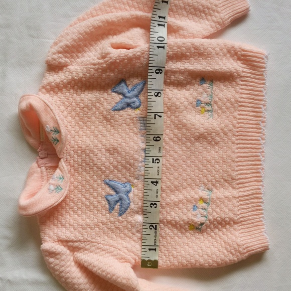 vintage embroidered knit sweater matching outfit set 6-9 months baby girl - Picture 8 of 15